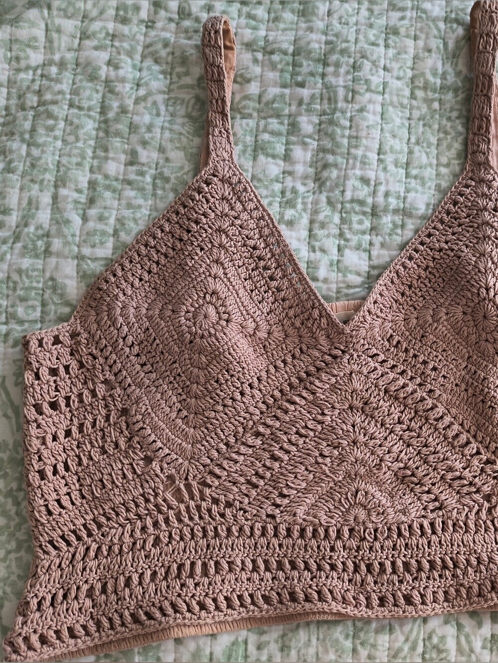 Lucky Brand Crochet Cropped Tank Top